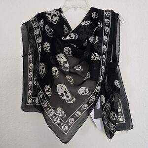 Alexander McQueen Skull Silk Scarf Black